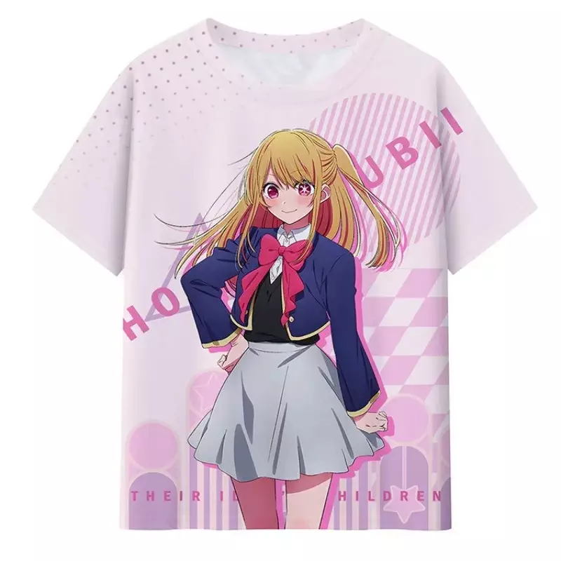 2024 New OSHI NO KO Anime Pattern 3D Printed Men's and Women's Unisex T-shirt Fashion Oversized Street Casual Children's Top