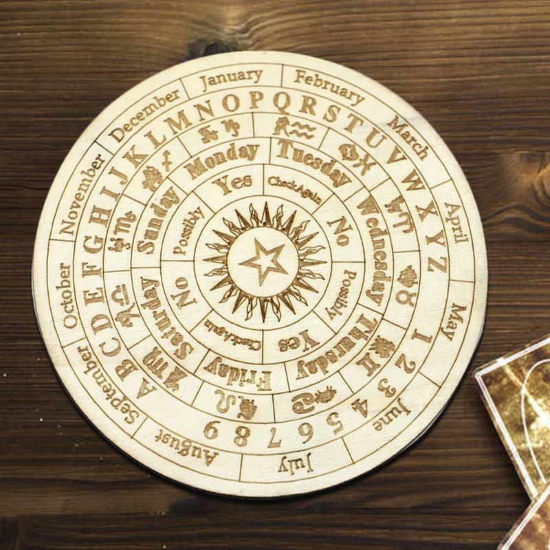Planche à pendule en bois Star and Sun Moon, plaque sculptée, panneau de message métaphysique, énergie de sorcellerie