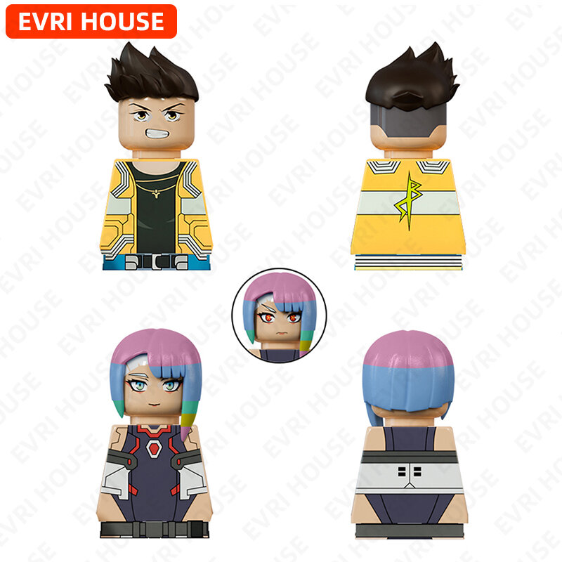 Seksowne Anime figurki Lucy David Mini klocki klocki do montażu budynków dla dzieci EV08