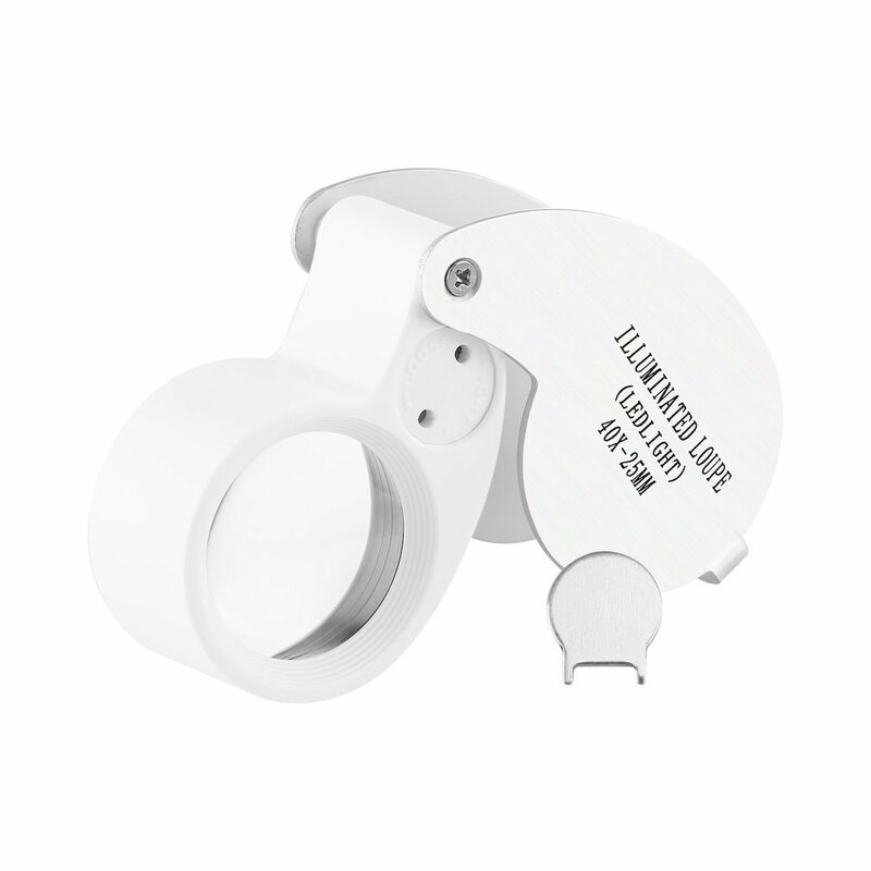 40x 25mm Magnifier Rotation Mini Jewelry Jade Illuminated Loupe Portable Gift Inspecting Cash Stamps Coin Magnifying Glass