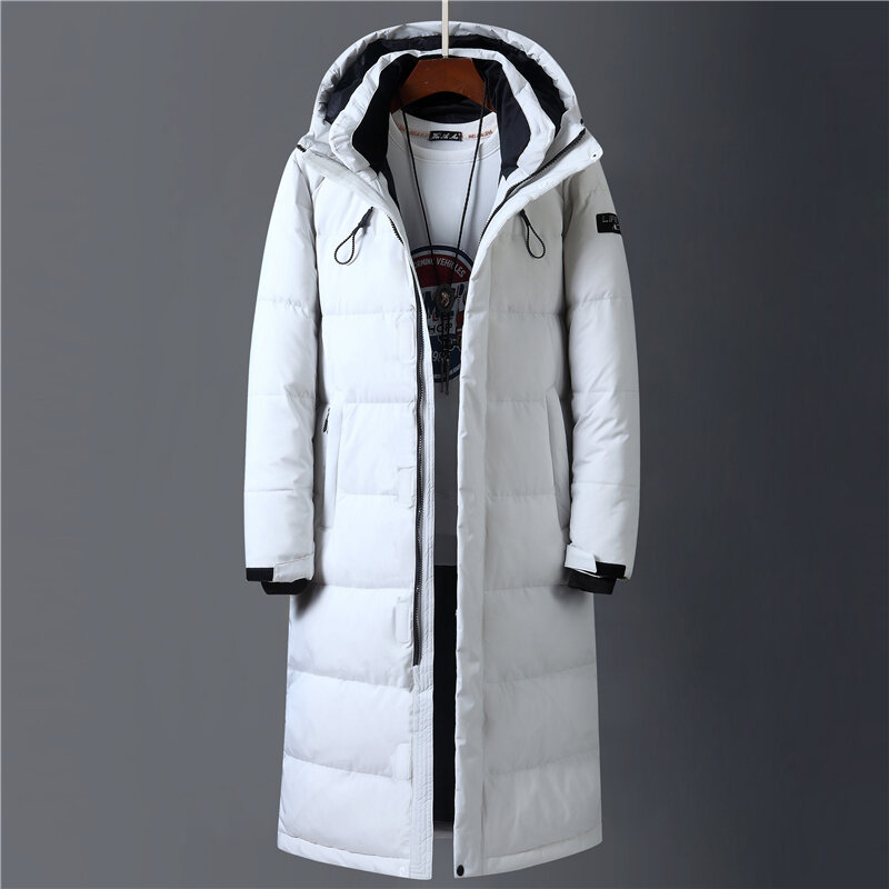 Cappotto bianco uomo 2021 nuovo inverno uomo X-Long 90% piumino d'anatra bianco spesso caldo piumino Casual abbigliamento di marca