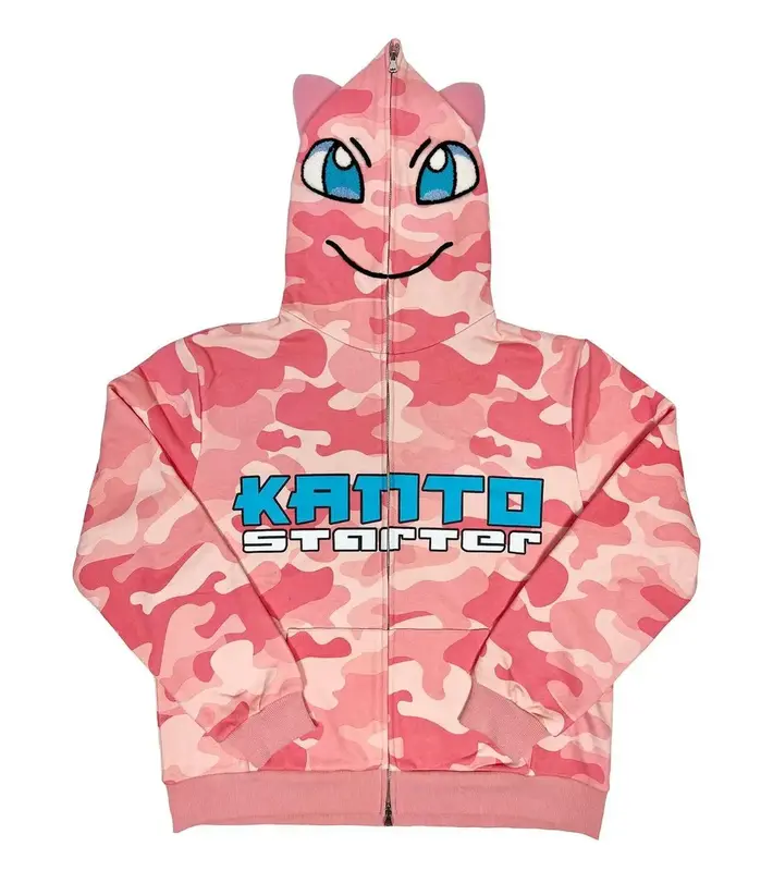 Y2k Hoodie setan pasangan, baju olahraga motif Anime jalanan, Hoodie Retro ritsleting penuh pasangan, jaket Harajuku Gotik