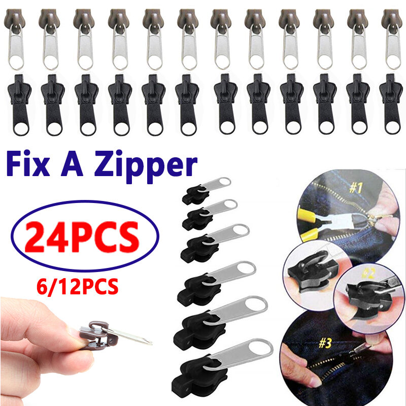 Universal Instant Zipper Repair Kit, zíper de substituição, dentes deslizantes, resgate Zip Fastener, 3 tamanhos diferentes