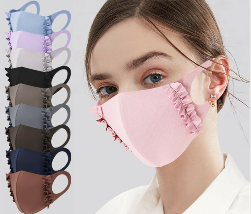 Máscara facial de algodão para homens e mulheres, anti-poeira, anti-nevoeiro, estéreo 3d, respirador com borda da orelha