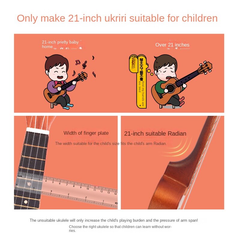 Zl Ukulele Beginner Small Guitar Toy Can Play Wooden Musical Instrument