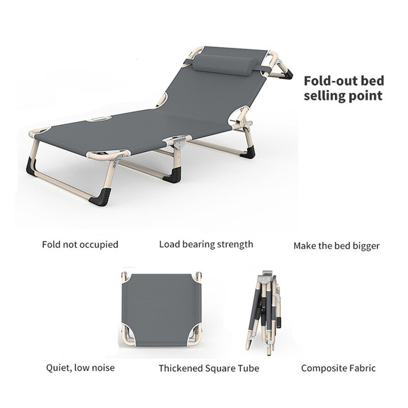 Przenośne metalowe składane łóżeczko kempingowe ogrodowa leżak krzesło plażowe szezlong Silla łóżko do spania