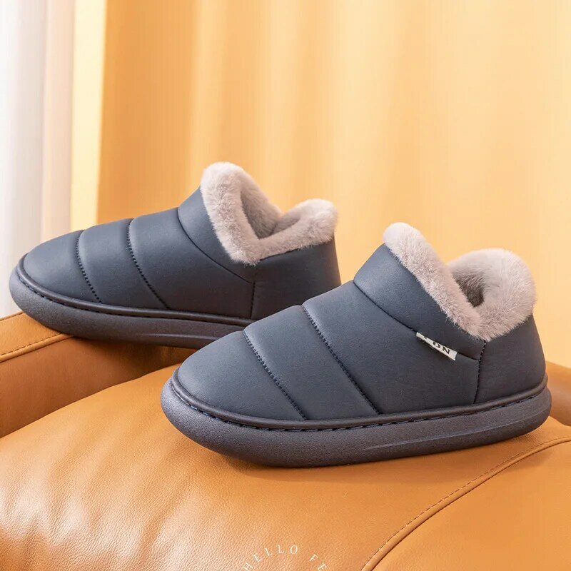 Warm Cotton Shoes Autumn and Winter 2023 New Indoor Home Comfortable Men's Shoes Thick Sole Anti-slip Waterproof Cotton Boots