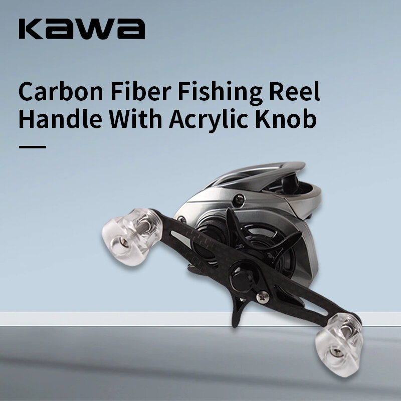 kawa 1pc Fishing Reel Handle Carbon Fiber And Acrylic Knob Size 8x5/7x4mm Thickness 3mm Suit For Abu and Daiwa Shimano Reel DIY