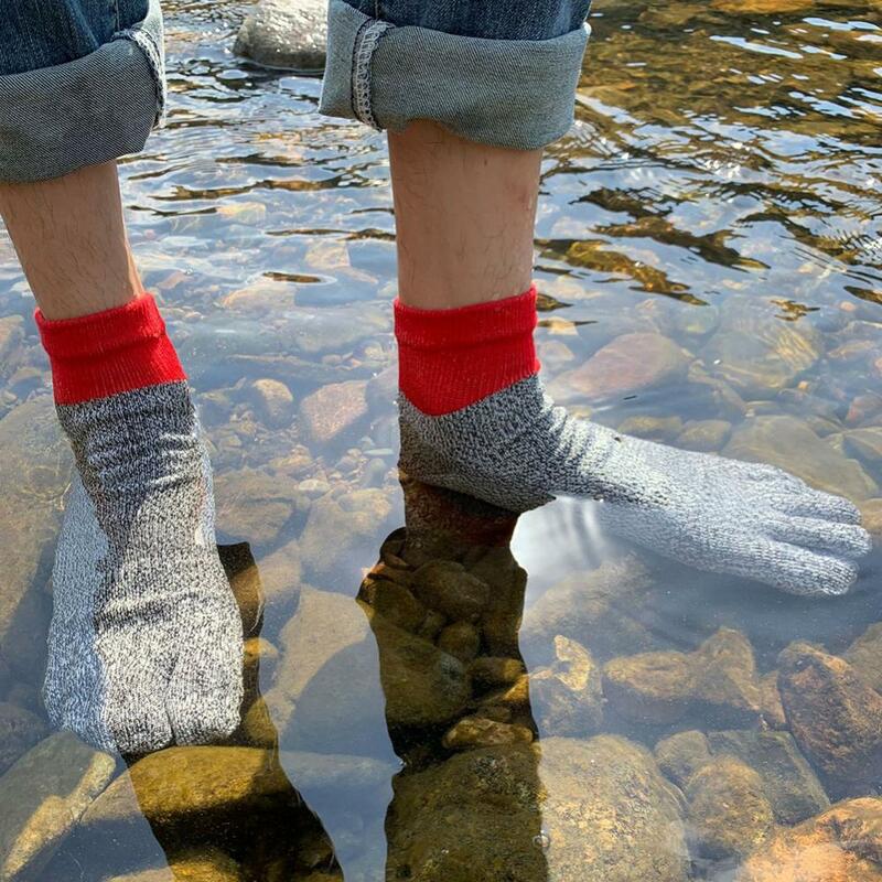 Crew Socks Socks Level 5 HPPE Anti-Cut Anti-Puncture Outdoor Hiking 5-Toe Protection Crew Socks