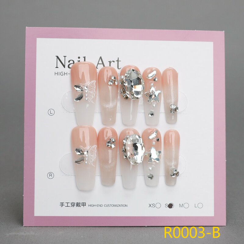 Medium Size 10pcs removeable handmade press on nails stick-on nails fake nails nail art false nails nail glitter f nail patch