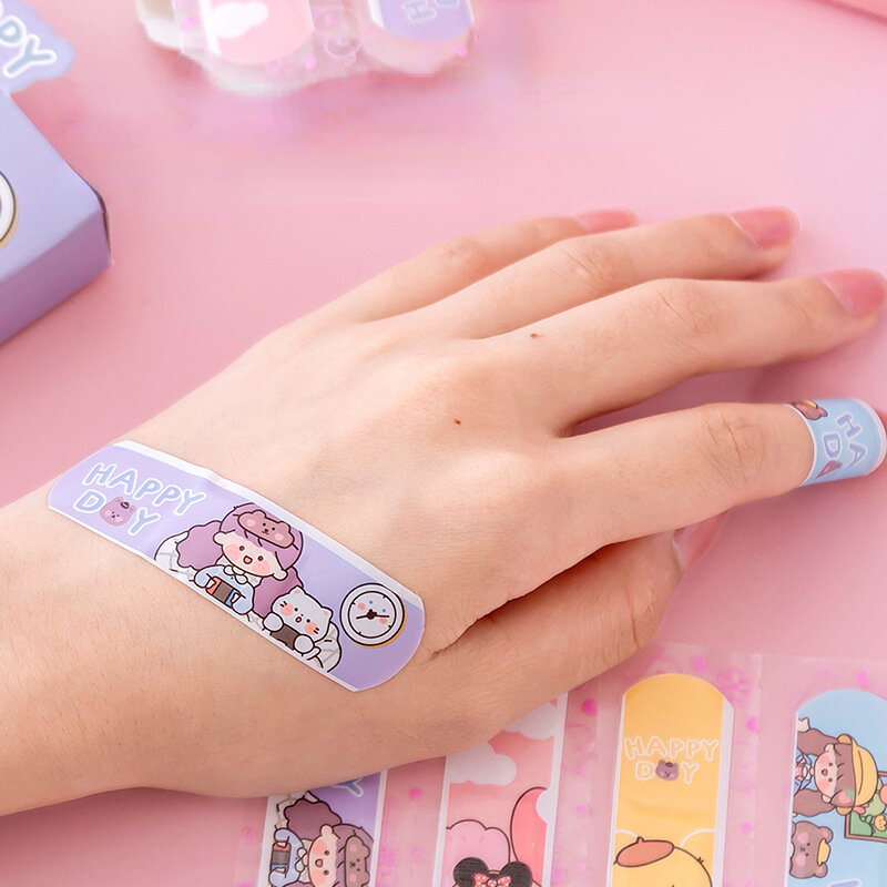 Cartoon Band Aid ferida vestir patch, bandagem adesiva impermeável, emplastros para crianças, bebê, primeiros socorros, 20pcs por caixa
