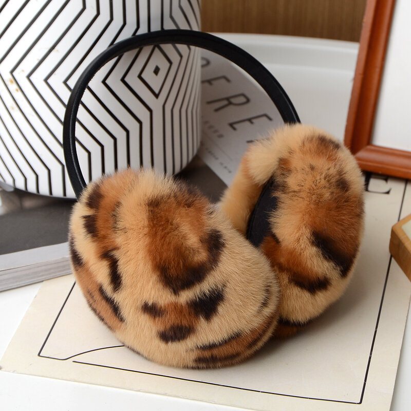 MPPM-Rex Rabbit Fur Earmuffs para mulheres e meninas, capa de orelha, Earlap, Earlap, quente, Rússia, 100% natural, moda, inverno