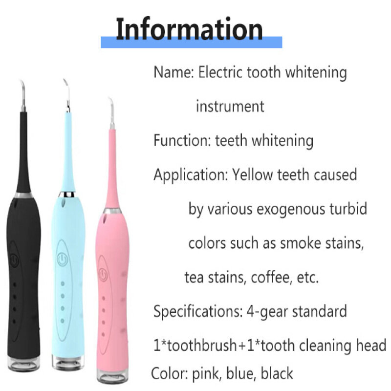 Electric Dental Hygiene Kit with Tooth Stain Remover and Toothbrush