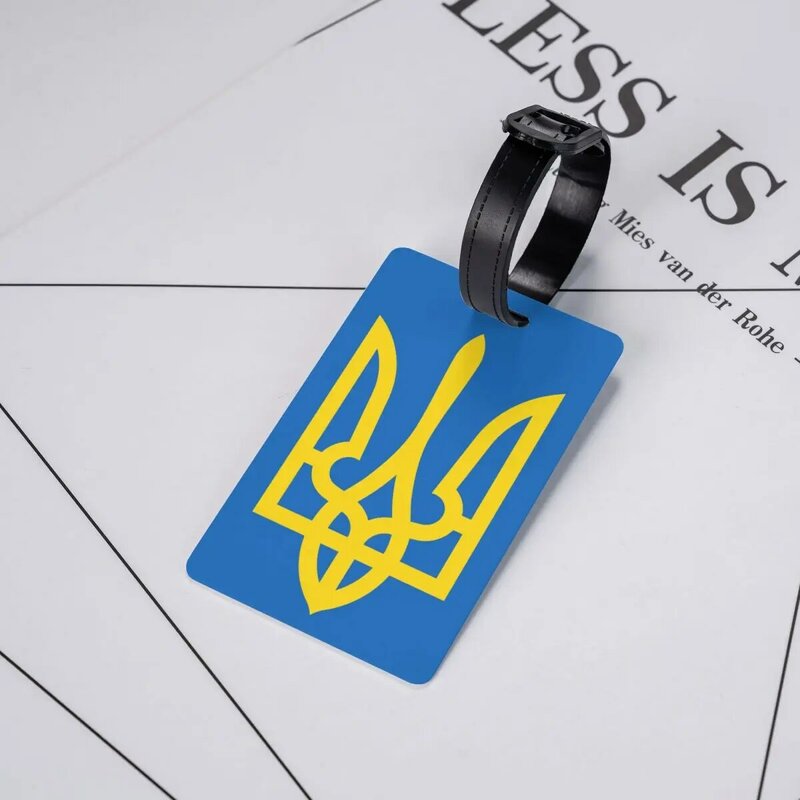 Etichetta per bagagli Trident ucraina personalizzata protezione per la Privacy stemma bandiera ucraina etichette per bagagli etichette per borse da viaggio valigia