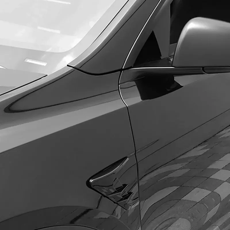Een Paar Voor Tesla Model 3/Y 2021-2023 Auto Zijvleugel Paneelafdekking Bekleding Spoiler Stofkap Camera Flanken Decoratie Modificatie