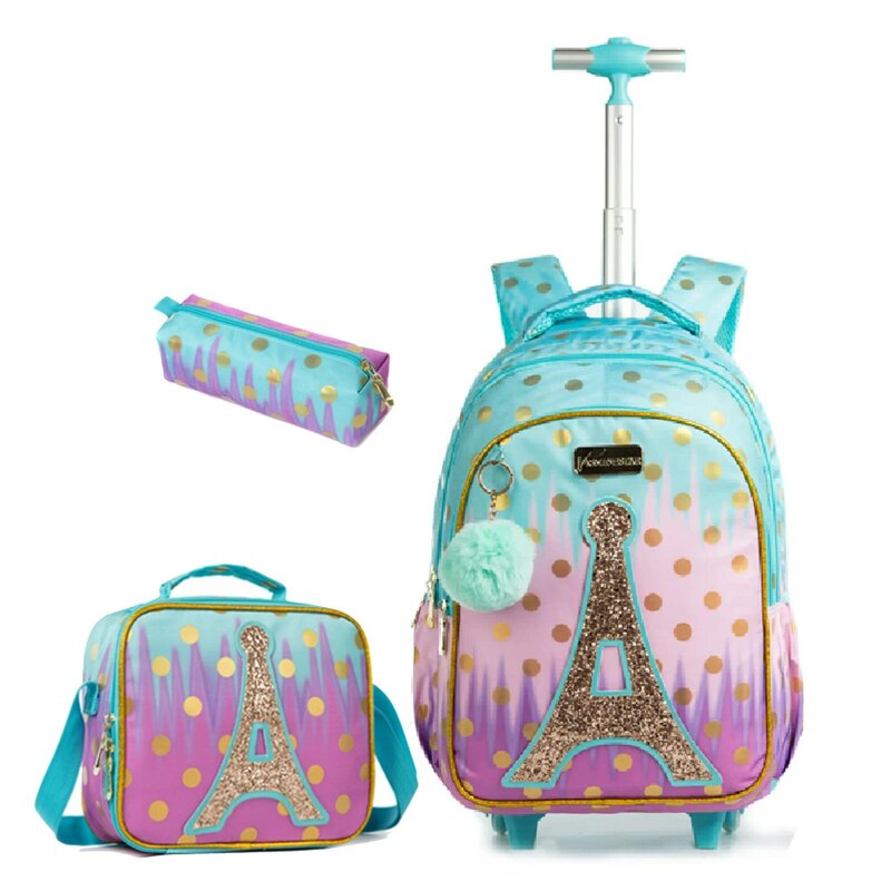 Bikab школьные сумки для девочек с колесной сумкой, рюкзак для детей, рюкзаки для школьников, подростков, девочек, школьные сумки для девочек с башней
