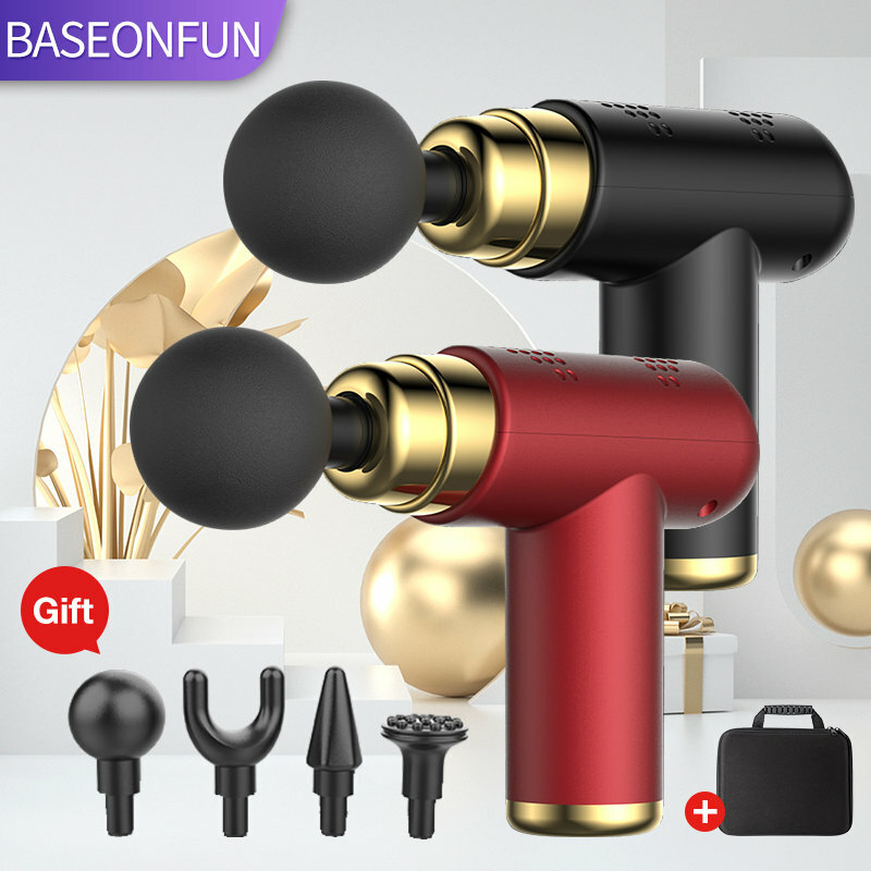 BASEONFUN – pistolet de Massage à Percussion Portable, pour le corps, le cou, les tissus profonds, Relaxation musculaire, soulagement de la douleur