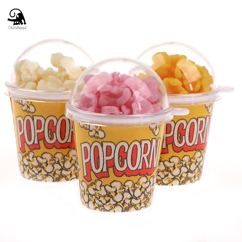 1:12 Dollhouse Miniture Supermarket Food Popcorn Bucket Snacks Pretend Food Decoration Prop Toys Kitchen Accessories