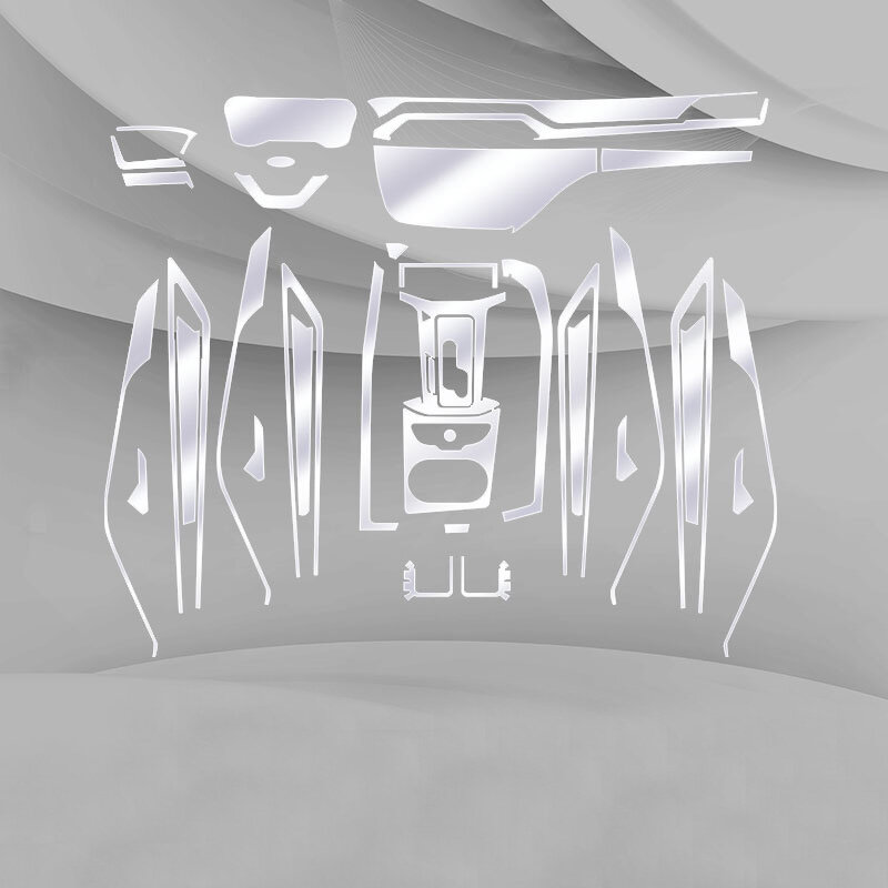 طبقة حماية شفافة من البولي يوريثان لأرضيات فورد 2019-2021 ملصق داخلي للسيارة لوحة تحكم مركزية لوحة رفع نافذة الباب