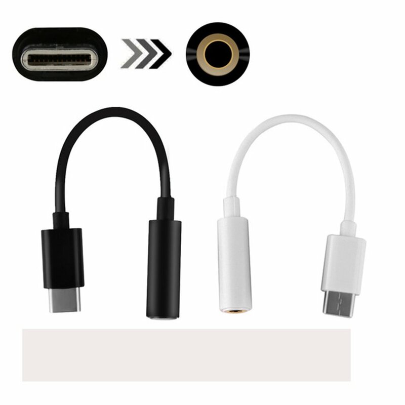 Mini fone de ouvido portátil cabo adaptador, USB 3.1 tipo C para 3.5mm, USB-C macho para 3.5 áudio, fêmea jack para xiaomi