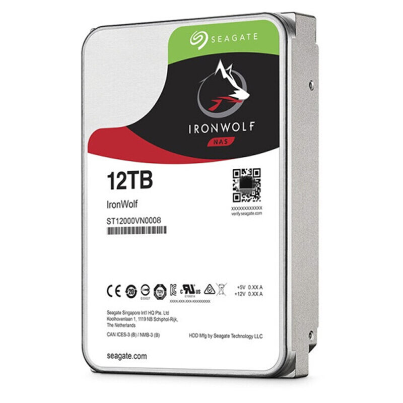 Seagate-Hélio Mecânico Hard Disk, Vertical NAS Disk, Cool Wolf, ST12000VN0008, 12TB