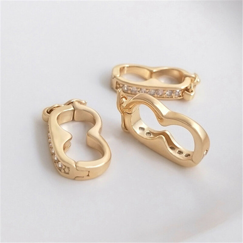 14K złota 8 w kształcie diamentowy pierścionek klamry kryształowy naszyjnik z pereł sweter łańcuszek DIY biżuteria klamra akcesoria B954