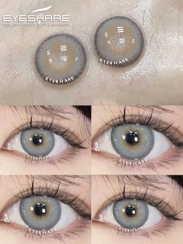 Lensa kontak warna EYESHARE untuk mata Islandia lensa berwarna hijau 2 buah lensa kontak berwarna coklat lensa kontak mata tahunan