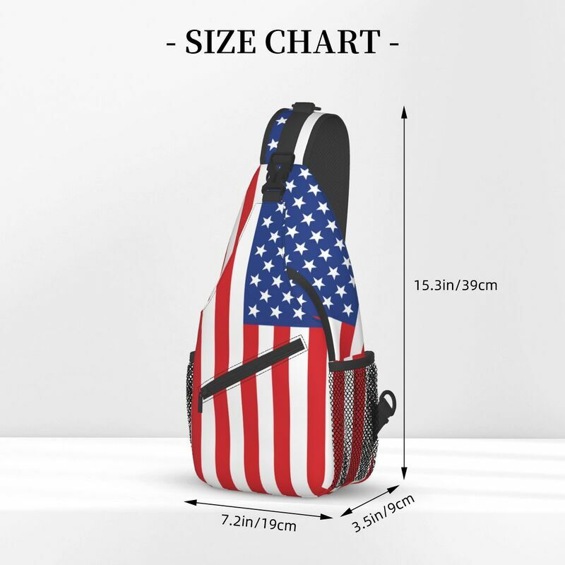 USA American Flag Crossbody Sling zaino uomo Custom stati uniti US Stars borsa a tracolla sul petto per ciclismo campeggio Daypack