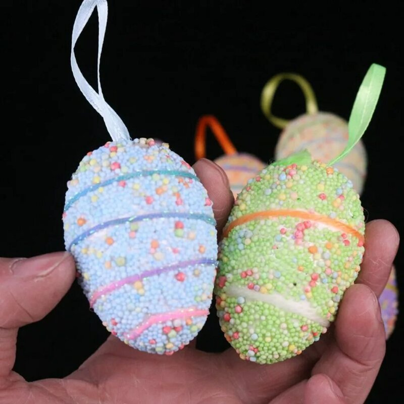 Foam Easter Bunny Set para Artesanato DIY, Pintura Artificial de Páscoa, Ovos Coloridos, Spot Flower, Party Decor