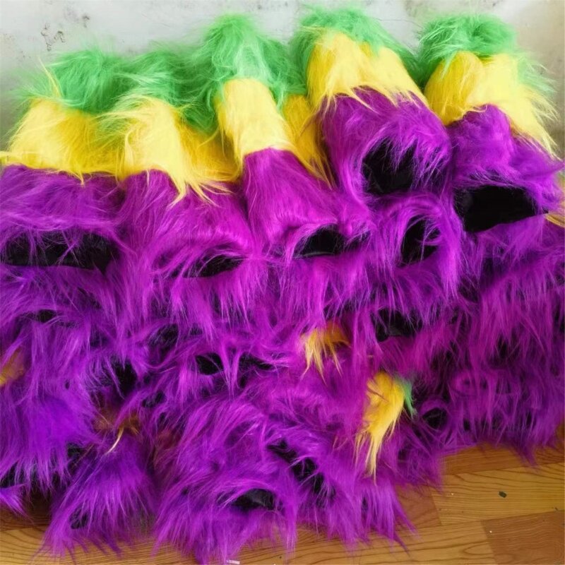 Scaldamuscoli in peluche peloso Mardi Gras per accessori per costumi da festa carnevale da donna Trasporto goccia