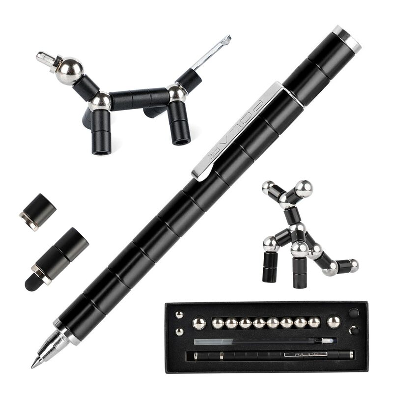 Металлическая магнитная ручка для письма, многофункциональная деформируемая магнитная ручка для письма, антистресс для стола