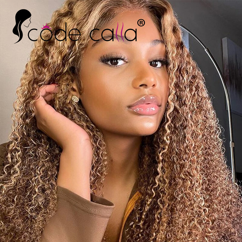 Highlight Wig Human Hair Ombre HD Lace Wig 13x4 Human Hair Deep Wave Frontal Wig Brazilian 13x4 Water Wave Curly Wigs for Women