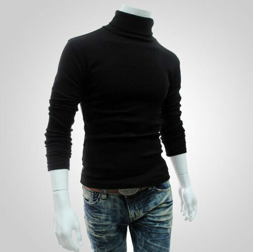 Men's Autumn Casual Long Sleeve Sweater Solid Color Turtleneck Fashion Breathable Comfortable Bottom Casual Sweater Top