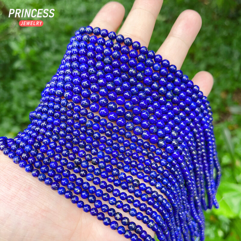 5A 100% manik-manik batu Lazuli Lapis bijih tua alami untuk Aksesori Swakarya menjahit kalung gelang pembuatan perhiasan grosir