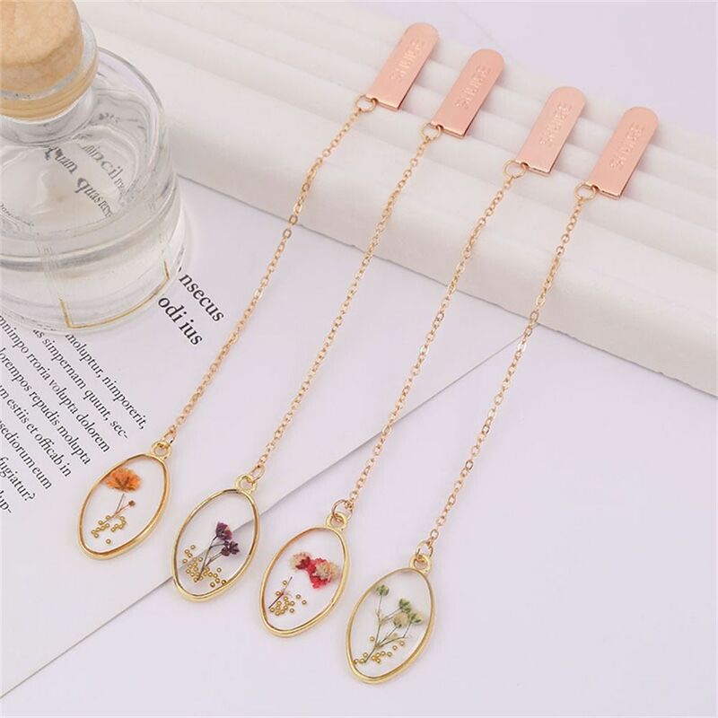 1pc Literary Crystal Flower Bookmark Small Fresh Book Clip Bookmark Alloy Bookmark Pendant Accessories