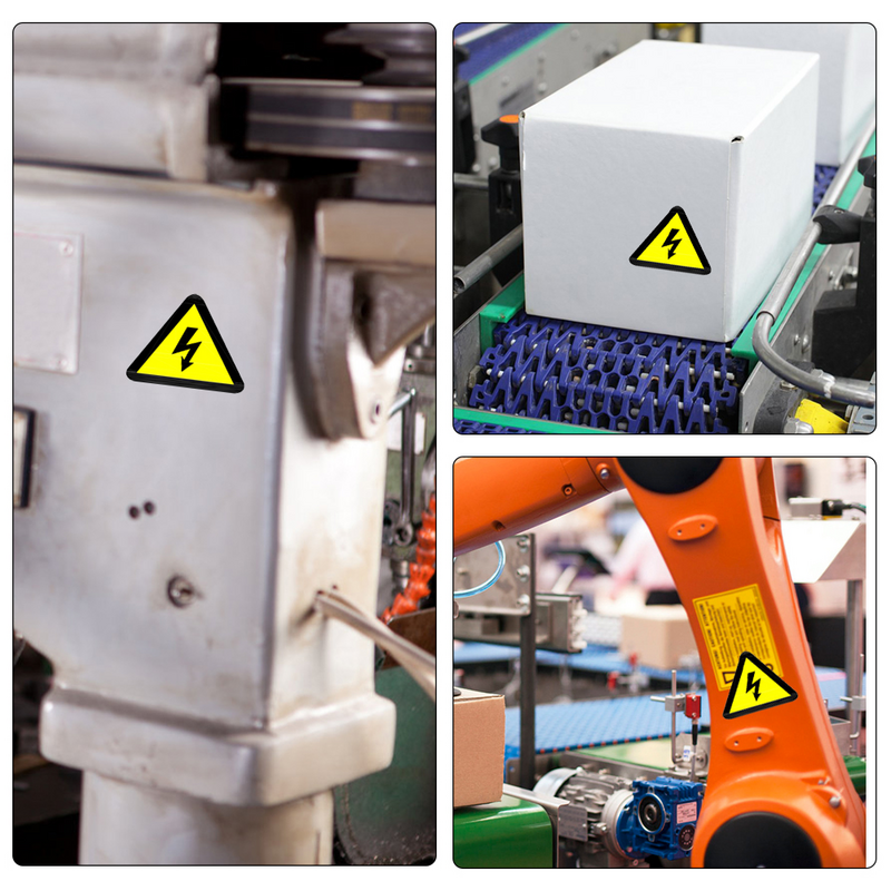 15pcs Warning Electric Shocks Labels Adhesive Electric Shocks Warning Decals for Equipment
