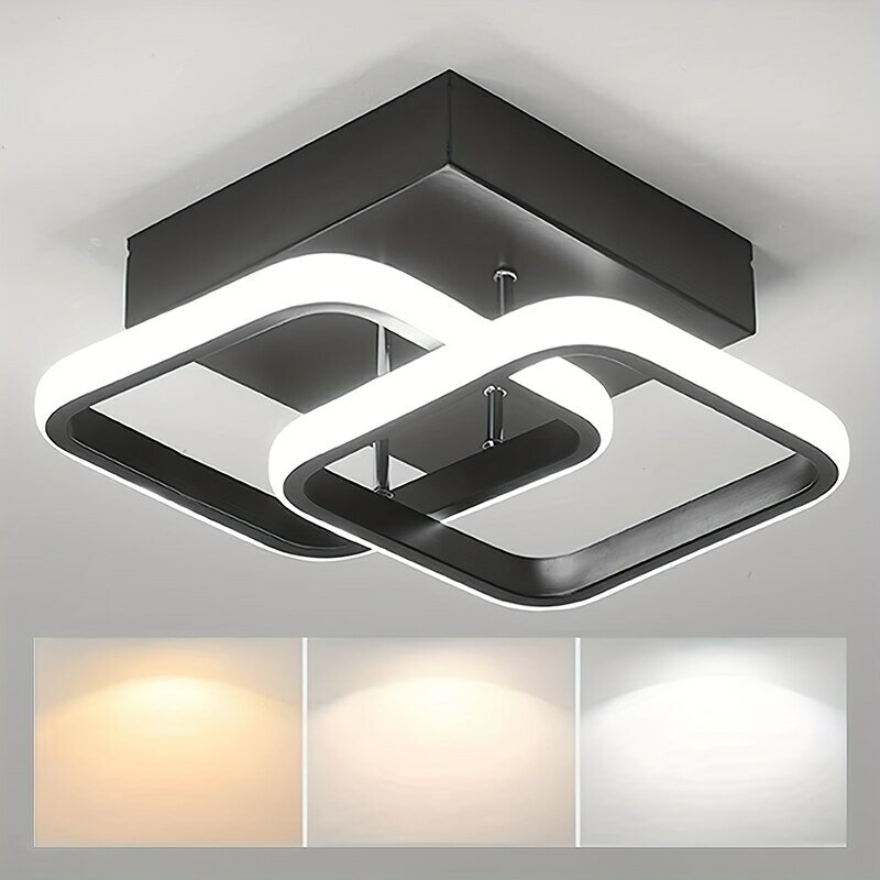 모던 LED 천장 조명, 삼색 조광 AC220V 표면 장착, 침실 복도 거실 펜던트 조명에 적합, 1 PC