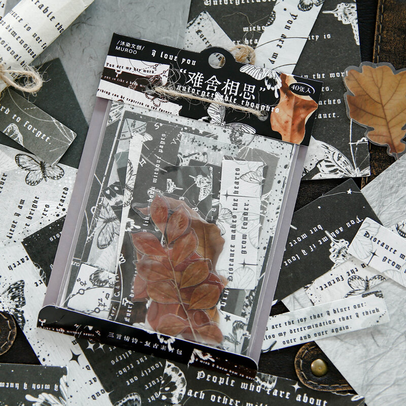 Retro Paper Message Memo Pad, Amor De Três Personagens, Série De Poesia, 4 Pacotes Por Lote