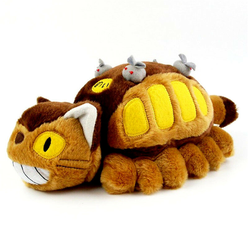 Boneka Bus kucing animasi kartun imut 30cm mainan binatang lembut boneka Kawaii hadiah mainan untuk anak-anak