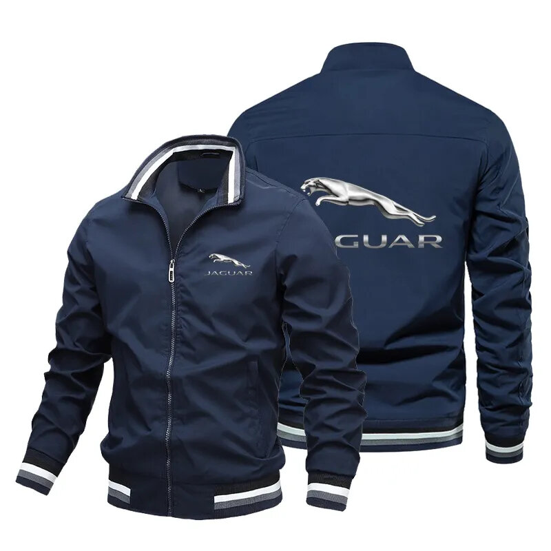 2024 Jaguar logo printed men's jacket, fashionable trench coat, outdoor sports jacket, autumn and winter coat top