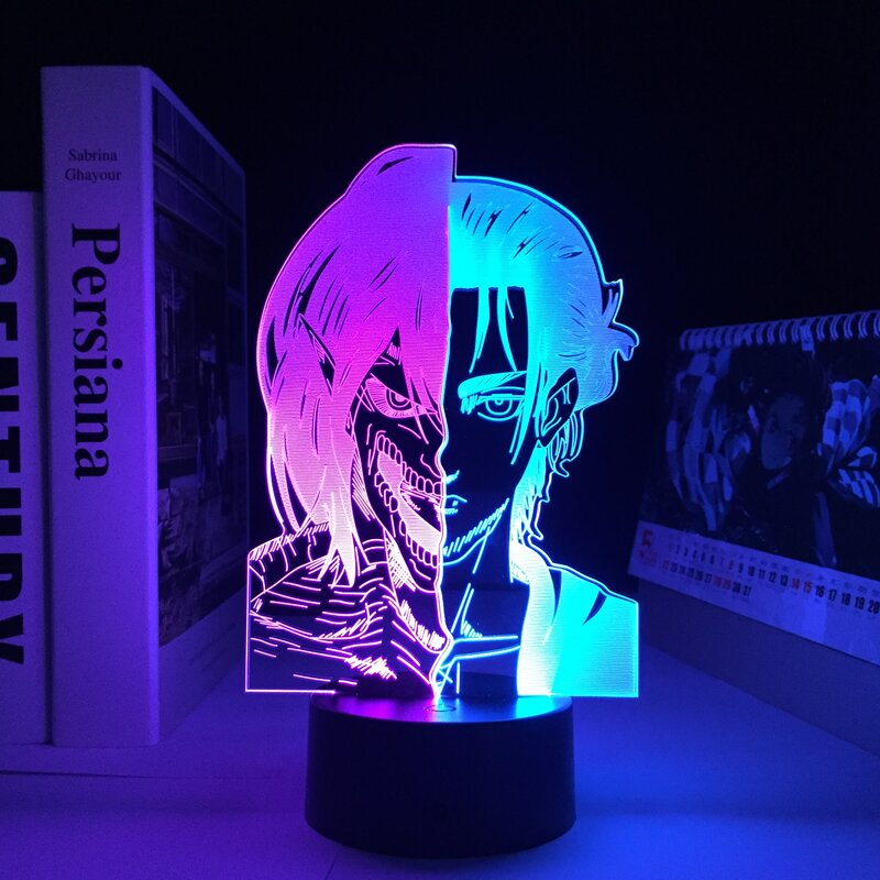 Eren Yeager Attack on Titan4 3d Night Light Room Home Decoration Night Light Shingeki No Kyojin Children's Anime Night Light