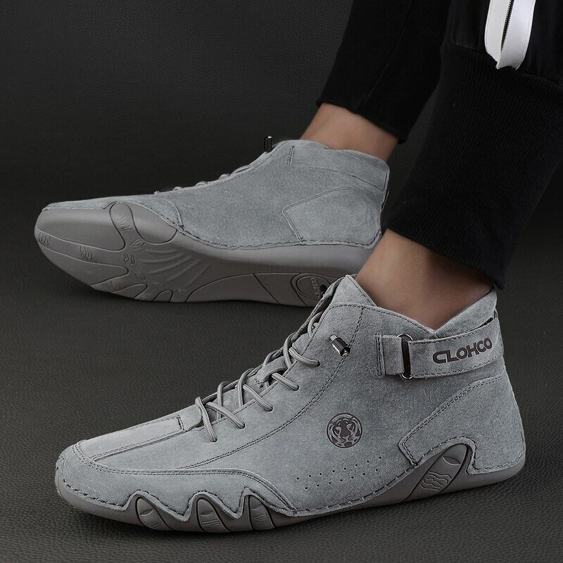 Men's Genuine Leather Shoes Ankle Boots 2023 Men Sneakers Outdoor Light Lace-Up Casual Shoes Fashion Loafers Winter Warm Boots