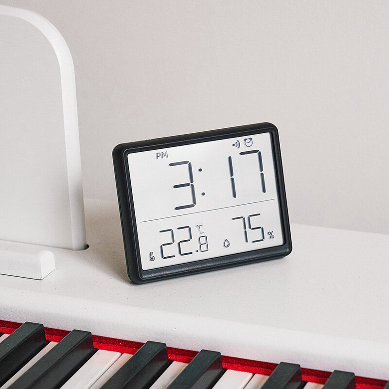 Termómetro de diseño magnético multifuncional, Monitor de humedad, despertador Digital, reloj de mesa de escritorio para habitación de bebé