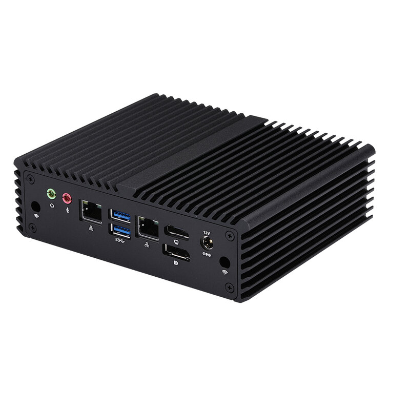 Qotom-جهاز كمبيوتر صغير معالج سيليرون ، 4305U ، بنتيوم ، 5405U ، معالج ، شبكة LAN مزدوجة ، شاشة مزدوجة ، Win 10 ، 11 Linux
