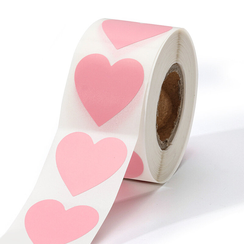 สติกเกอร์รูปหัวใจวันวาเลนไทน์50-500ชิ้นป้ายผนึกสำหรับงานเลี้ยงวันเกิดสติ๊กเกอร์ติดกล่องน่ารักดีป้ายสำหรับของขวัญ