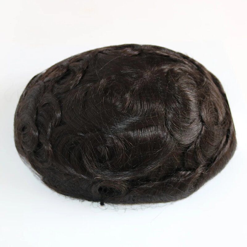 Мужской парик, Швейцарский парик на шнуровке, 100% дюймов, парик из человеческих волос Q6, Швейцарский парик на шнуровке из искусственной кожи, запасной парик
