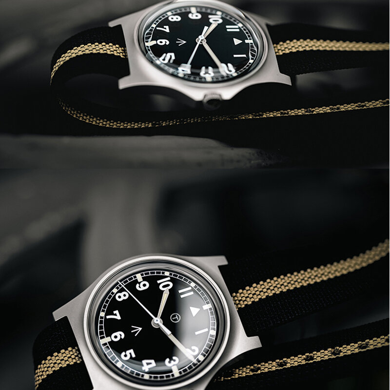 RDUNAE 34,5 мм Ретро военные часы 316L из нержавеющей стали K1 минеральное стекло светящиеся Личные спортивные кварцевые мужские часы-авиаторы