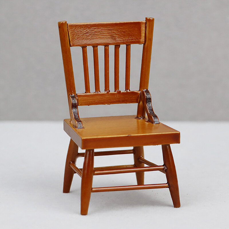 1:12 miniaturowe krzesła dla lalek wysokie krzesełko dom umeblowanie wzór zabawka lalka akcesoria do domu