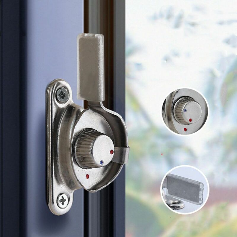 Steel 1pc Double-sided Sliding Door Window Crescent Type Window Lock Crescent Lock Hardware Accessories Insurance Buckle
