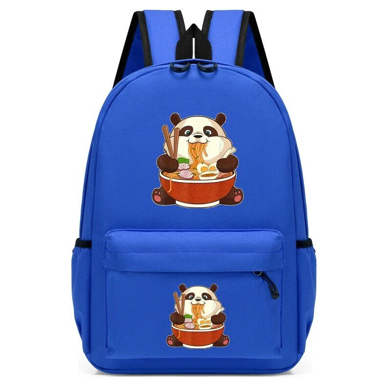 Zaino per bambini Cartoon Panda Eat Ramen zaino per adolescente Cute Kindergarten Schoolbag Kids Bookbag Girls Anime Animal Bag